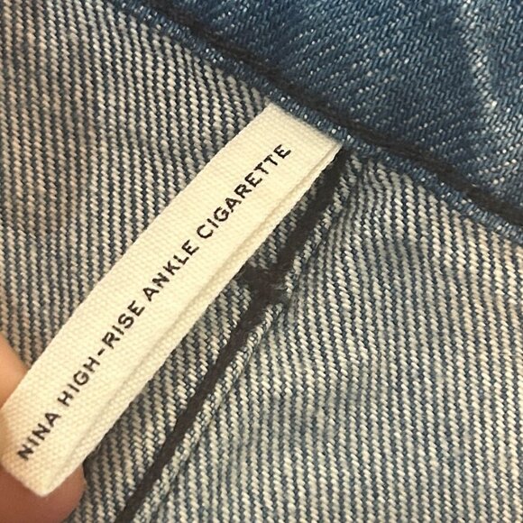 Rag & Bone Jeans High Rise Nina Ankle Cigarette Size 25 in Poppy Wash Raw Hem - Picture 8 of 8